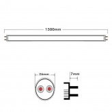 22W LED  MAX Tube Glass  300º   150cm - 130Lm/W