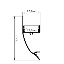 Perfil de Aluminio Modelo CORNISA- 2 Metros