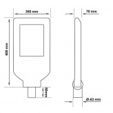 Armature Réverbère LED 150W - 3 Modules - Aluminium