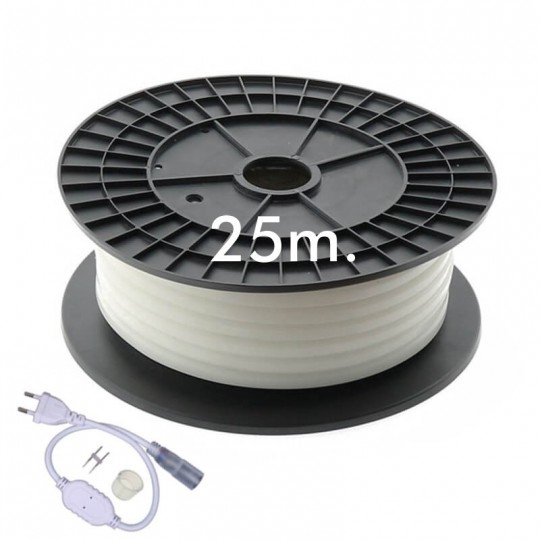 Neon LED ROND Flexible 220V Bobine 25m  16mm  - 9,6W/m - 3000K-4000K-6000K