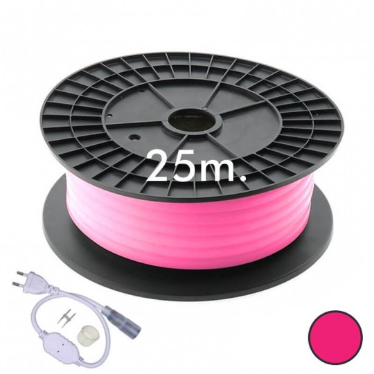 Neon LED CIRCULAR Flexible 220V - Coil 25m 16mm - 9.6W/m - Pink