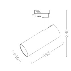 Foco LED 30W BERNA Cromo Negro para Carril Monofásico  DOB Driverless 24º