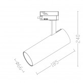 LED Strahler 30W BERNA Chrom Schwarz für 1-Phasen Schienensystem  DOB Driverless 24º