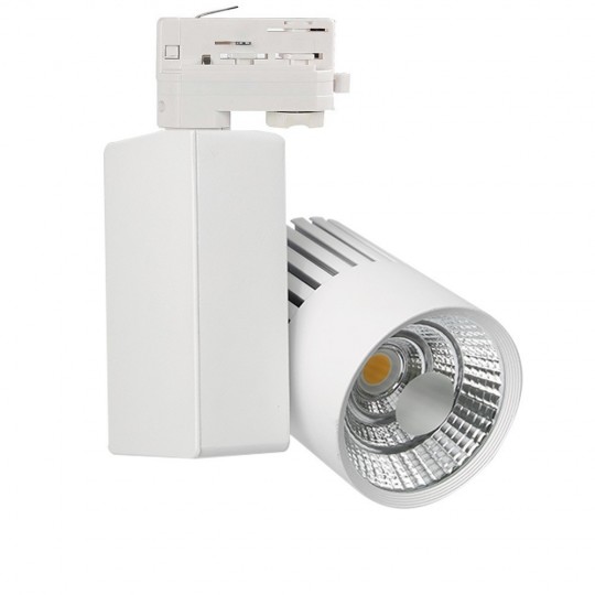 LED Strahler 40W GRAZ  Weiß BRIDGELUX Chip  für 3-Phasen-Stromschienen 100º  CRI +90