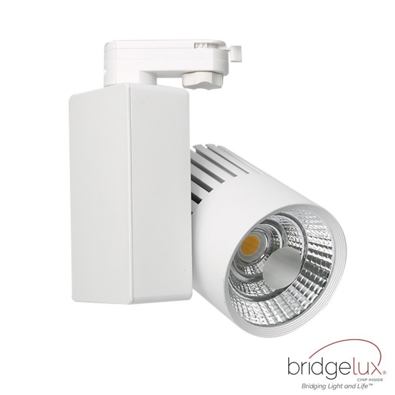 LED Strahler 40W GRAZ  Weiß BRIDGELUX Chip  für 1-Phasen Schienensystem 100º  CRI +90