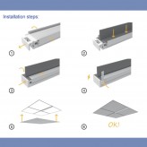 Barre linéaire à LED 28W -HALLE DYNAMICS - UGR19  pour plafonds techniques - Pack 2 unités