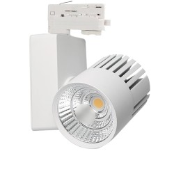 Foco LED 40W GRAZ TRIFASICO Blanco BRIDGELUX Chip para Carril Monofásico 100º  CRI +90