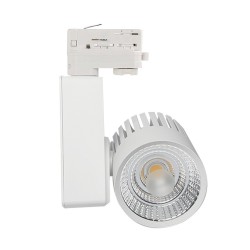 3-PHASE LED Tracklight 40W GRAZ White BRIDGELUX Chip  single-phase rails - 100º - CRI +90