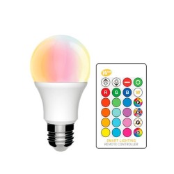 Lâmpada LED RGB 10W 270º E27 com Controle Remoto