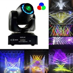 Cabeza Móvil Spot LED 30W BOSTON   Blanco + 7 Colores - 7 Gobos Fijos - DMX