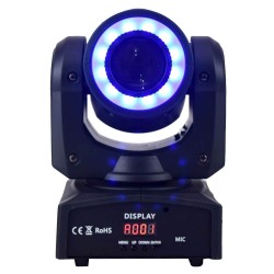 Cabeza Móvil Spot LED 30W BOSTON   Blanco + 7 Colores - 7 Gobos Fijos - DMX