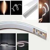 Perfil Flexible Aluminio U LED - 2 metros