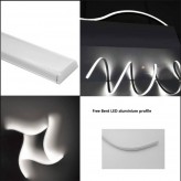 Perfil Alumínio flexível U LED - 2 metros