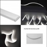 Profilé aluminium flexible en U LED  - 2 mètres