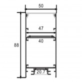 Aluminiumprofil INFINITY PRO - DOPPELTES LICHT - 2 Meter