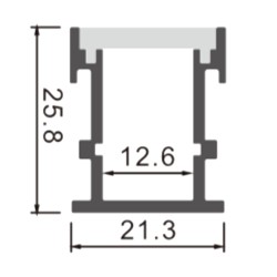 Aluminum Profile PRO Model - 2 Meters CE - ROHS PA2SUE