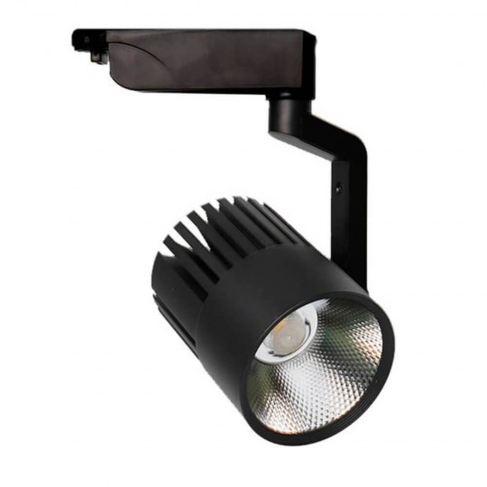 Spot LED 40W PISE Noir pour une voie monophasée 30W - 35°