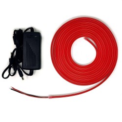 Pack Fita Neon Vermelho LED 6mm 12V + Fonte de alimentação