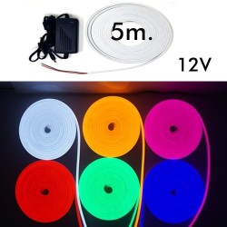 Pack Fita Neon Vermelho LED 6mm 12V + Fonte de alimentação