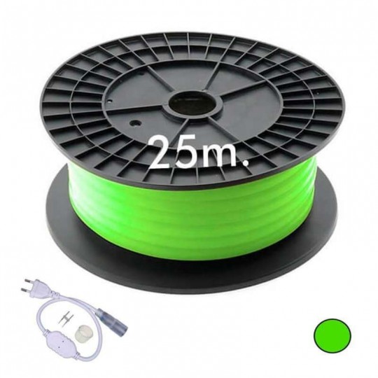 Neón LED CIRCULAR Flexivel 220V Bobina  25m 16mm  - 9,6W/m - Verde