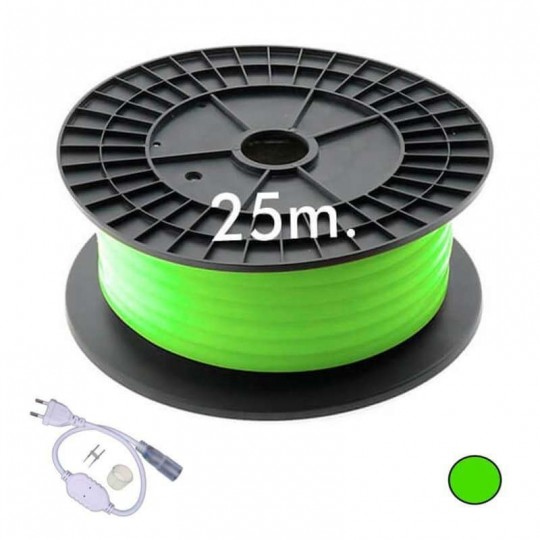 Neon LED CIRCULAR Flexible 220V - Coil 25m 16mm - 9.6W/m - Green