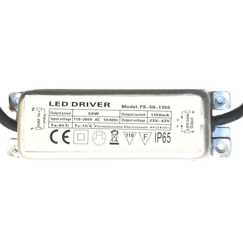 Driver para luminarias LED de 50W 1350mA  - IP65