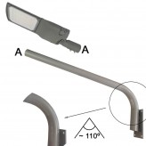 Suporte de poste para Farol LED Tubular Curvo - Aço Galvanizado - 1m.