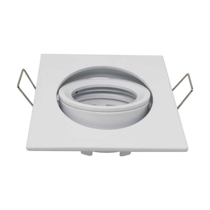 Anneau d'encastrement réglable carré pour LED GU10 MR16 - Aluminium