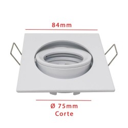 Frame square adjustable for LED MR16  GU10 - Aluminium