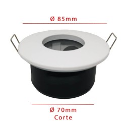 Aro Ronda para lámpada GU10  MR16 - IP65 - Ø80mm