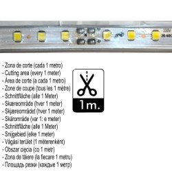 Fita de LED 10W Regulável 220V AC SMD 2835 120 LED/m Branco quente IP65 - 10mm