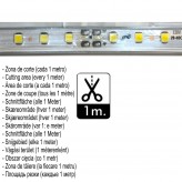 Ruban LED 10W Dimmable 220V AC SMD 2835 120 LED/m Blanc chaud IP65 - 10mm