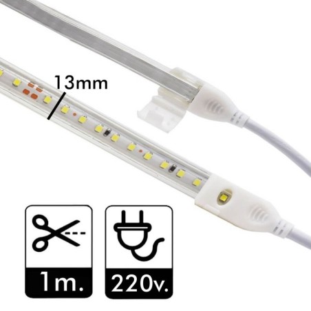 Tira LED 10W Regulable 220V AC SMD 2835 120 LED/m Blanco Cálido IP65 - 10mm