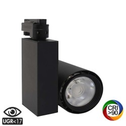 Foco LED 40W BERLIN Negro para Carril Monofásico 24º CRI +90