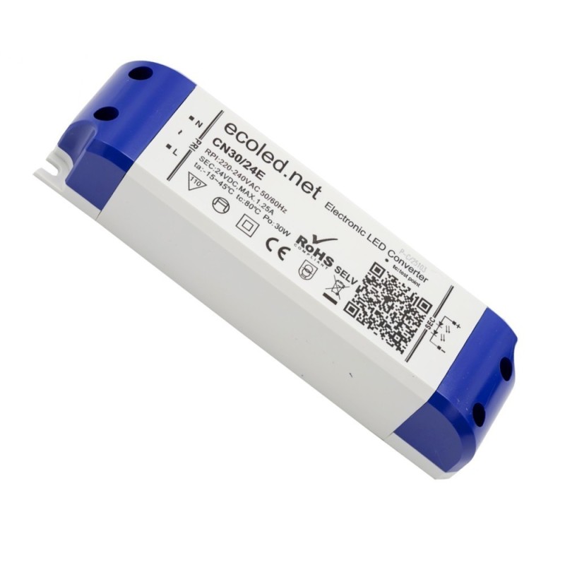 Fuente Alimentación PROFESIONAL 24V 30W - ECOLED - IP20 - TÜV