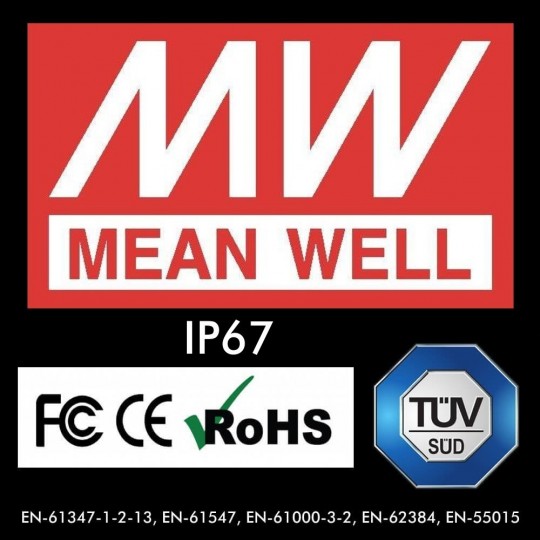 Power supply  PROFESSIONAL 5V 25W 5A - MEAN WELL - IP67 - TÜV