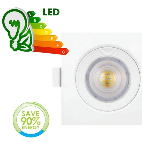 Downlight LED - 7W -  Square Blanc - CCT