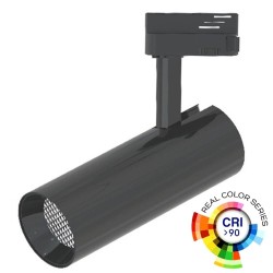 Foco LED 30W BERNA Cromo Negro para Carril Monofásico  DOB Driverless 24º