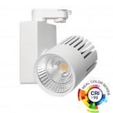 LED Strahler 40W GRAZ  Weiß BRIDGELUX Chip  für 1-Phasen Schienensystem 100º  CRI +90