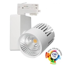 Foco LED 40W GRAZ TRIFASICO Blanco BRIDGELUX Chip para Carril Monofásico 100º  CRI +90