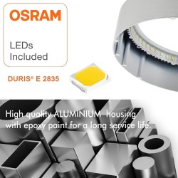 Plafón LED cuadrado superficie 20W 120º OSRAM Chip