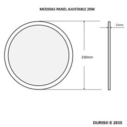 Placa Slim LED Circular Downlight 20W AJUSTABLE OSRAM Chip