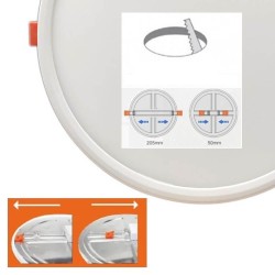 Placa Slim LED Circular Downlight 20W AJUSTABLE OSRAM Chip