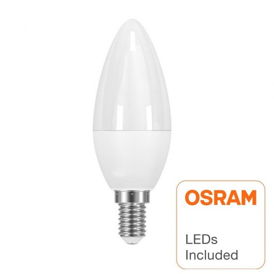Kerze 6W LED Lampe E14 C37 180º - OSRAM Chip