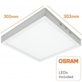 Plafón LED cuadrado superficie 30W 120º OSRAM Chip