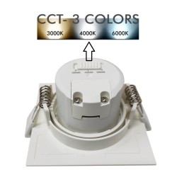 Empotrable LED 7W Cuadrado Blanco - CCT