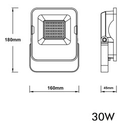 Foco Projector Exterior Cinza LED 30W ACTION IP65