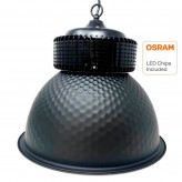 Cloche LED industrielle PRO noire 200W diodes OSRAM SMD 3030 -2D