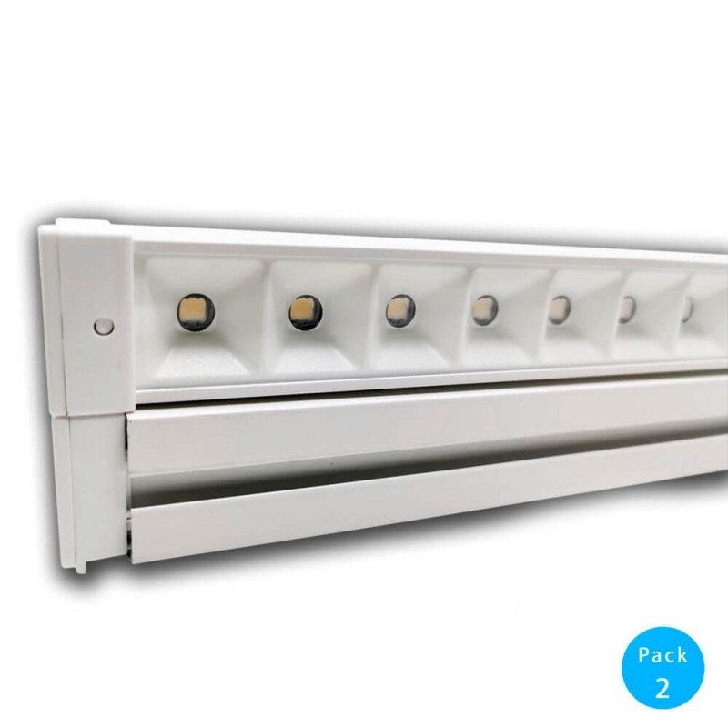 Barre linéaire à LED 28W -HALLE DYNAMICS - UGR19  pour plafonds techniques - Pack 2 unités