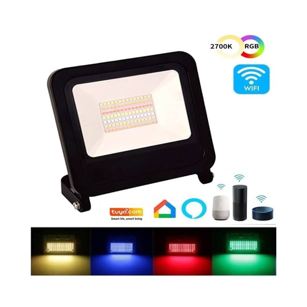LED Flutlichtstrahler 30W SMART Wifi RGB+CCT - Dimmbar